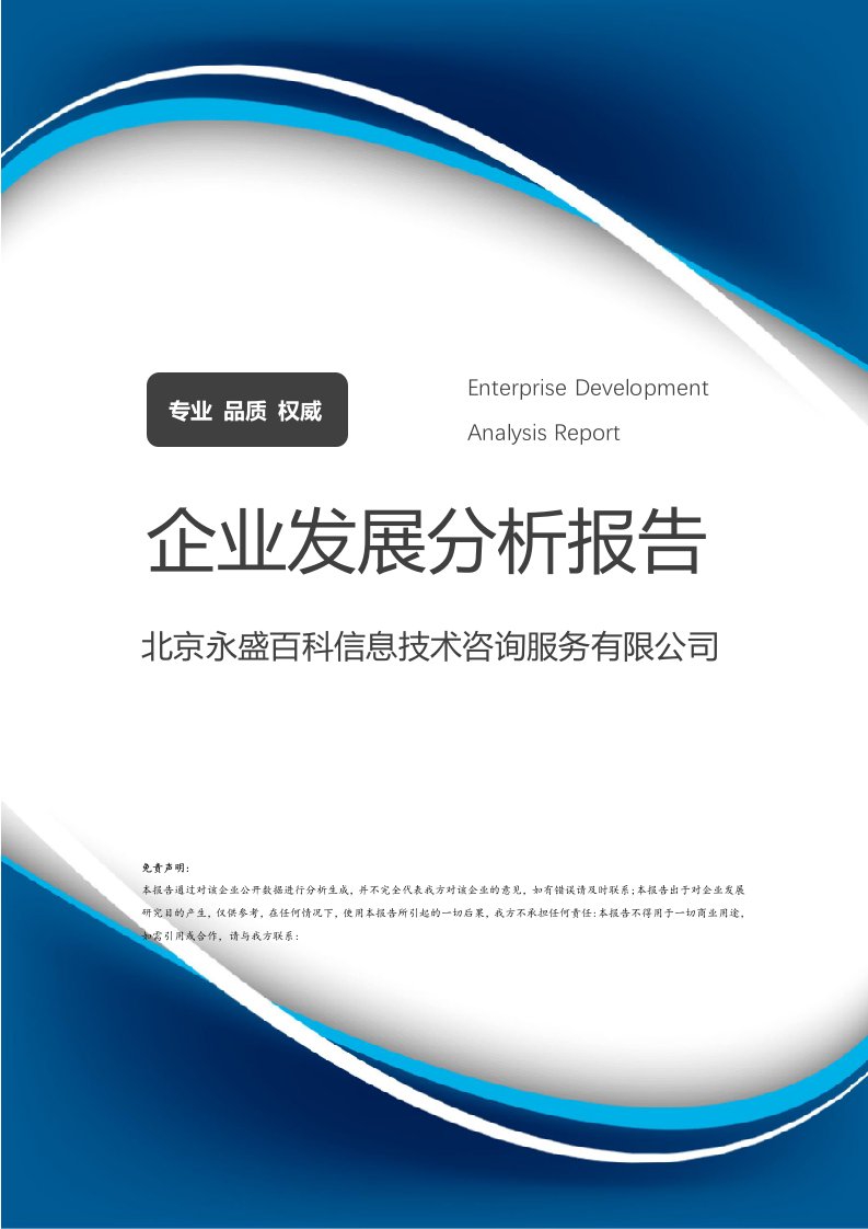 北京永盛百科信息技術咨詢服務企業發展分析報告